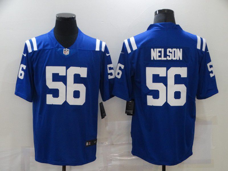 Men Indianapolis Colts 56 Nelson Blue Nike Vapor Untouchable Limited 2020 NFL Nike Jerseys